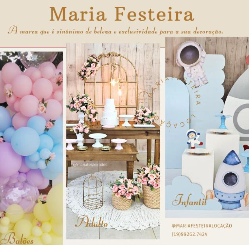 Maria Festeira - Locação de decoração, Pegue monte, Decoração de Festa, Montagem de decoração. — Decoração em Americana